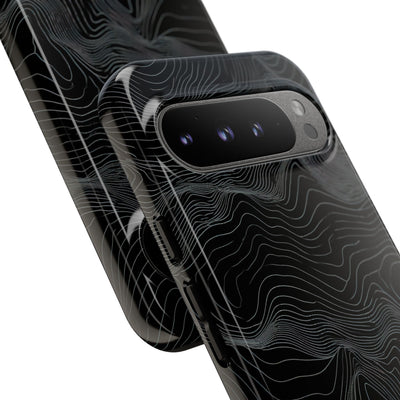 Obsidian Contour Elevation · Tough Phone Case for Pixel ·  Black