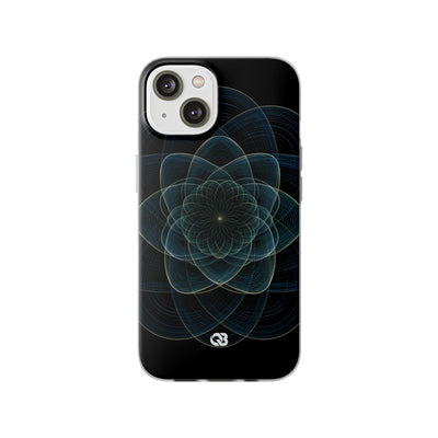 Blue Lite Phone Case for iPhone - Celestial Wireframe Bloom