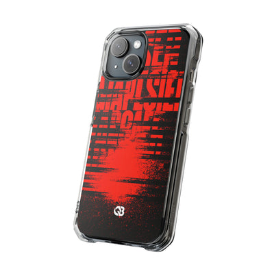 Crimson Redaction · Clear Impact Magnetic Phone Case for iPhone ·  Black