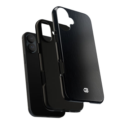 Black Tough Phone Case for iPhone - Midnight Brushed Grain