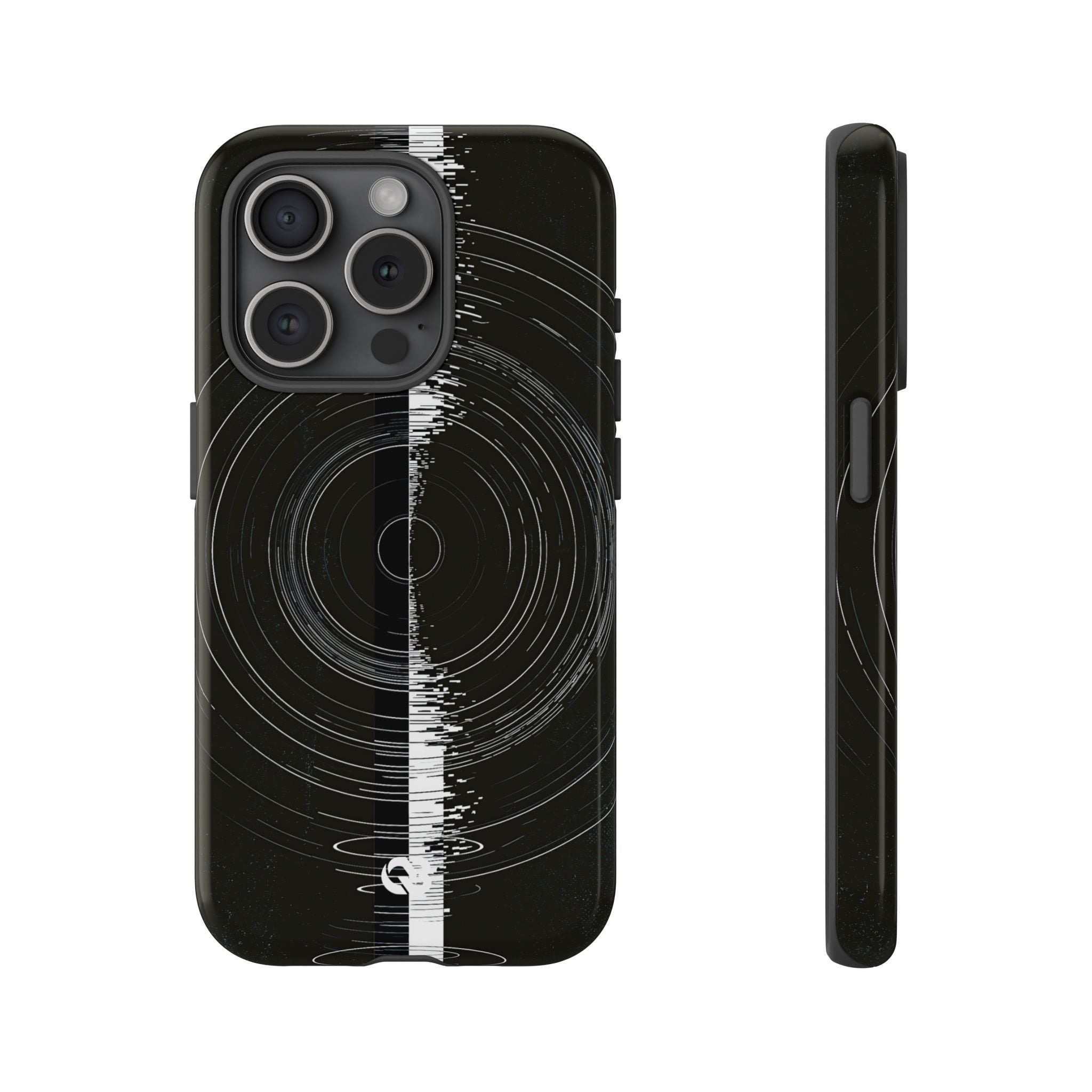 Black Tough Phone Case for iPhone - Obsidian Orbital Signal