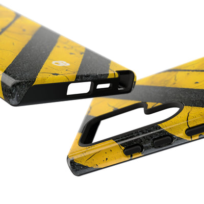 Cracked Hazard Stripes · Tough Handyhülle für Samsung