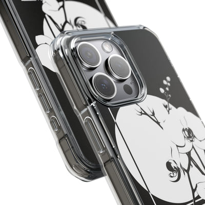 Black Impact MagSafe Phone Case for iPhone - Lunar Orchid Grid
