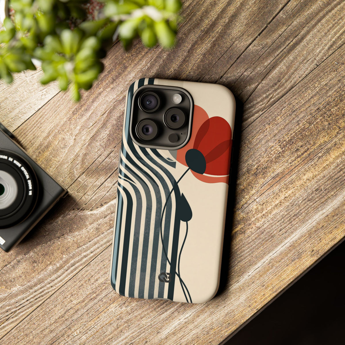 Modernist Poppy · Tough Phone Case for iPhone · Beige