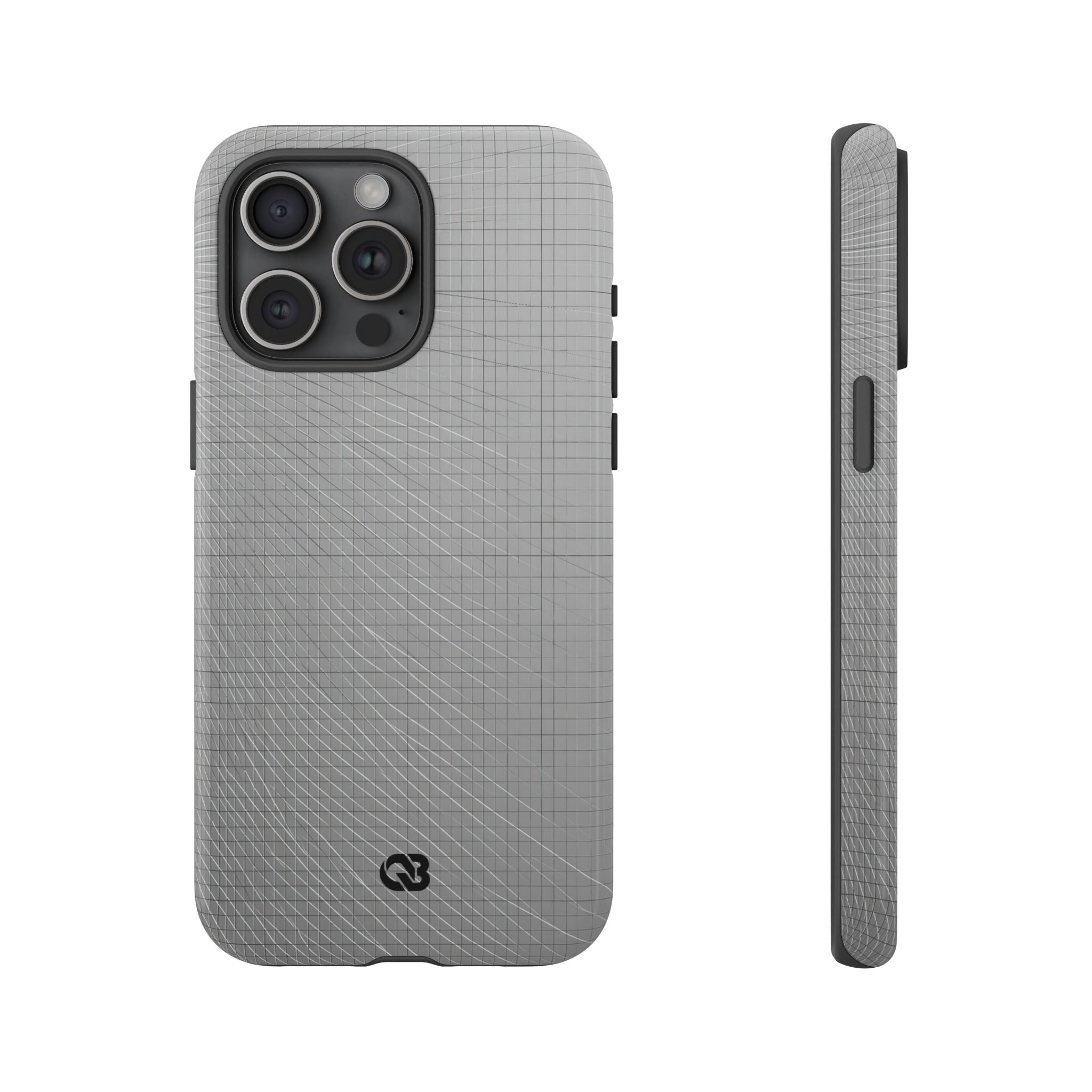Grey Tough Phone Case for iPhone - Chrome Mesh Warp