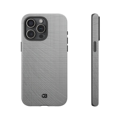Grey Tough Phone Case for iPhone - Chrome Mesh Warp