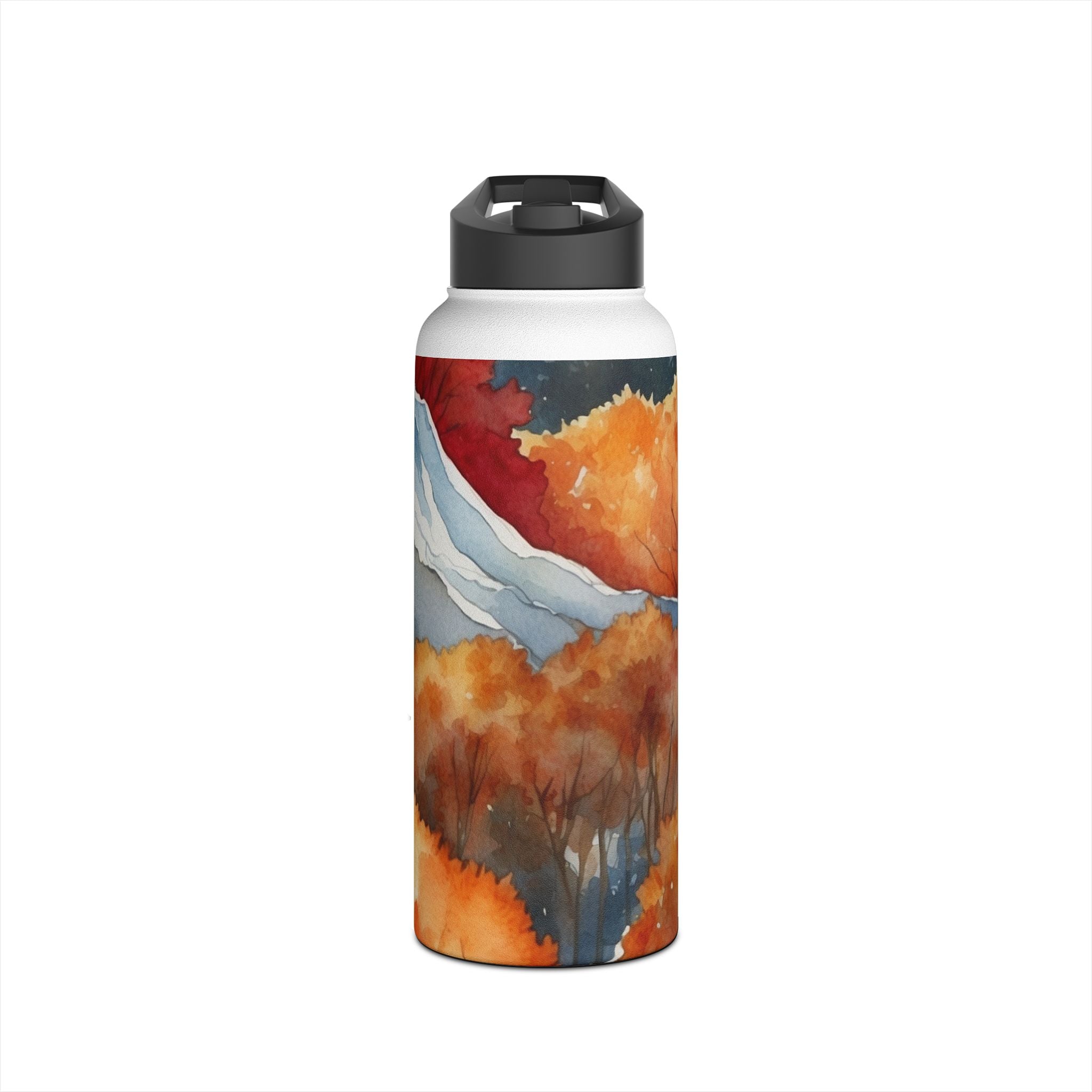 Snowcapped Ember Mountains - Stainless Steel Water Bottle