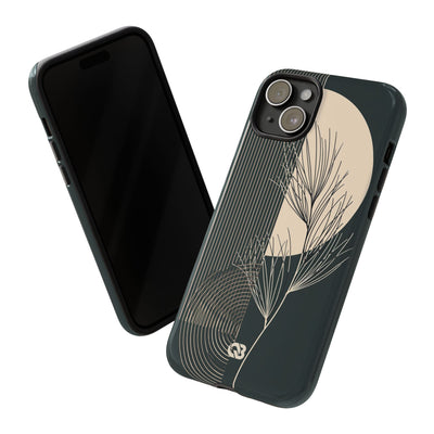 Black Tough Phone Case for iPhone - Obsidian Sand Willow