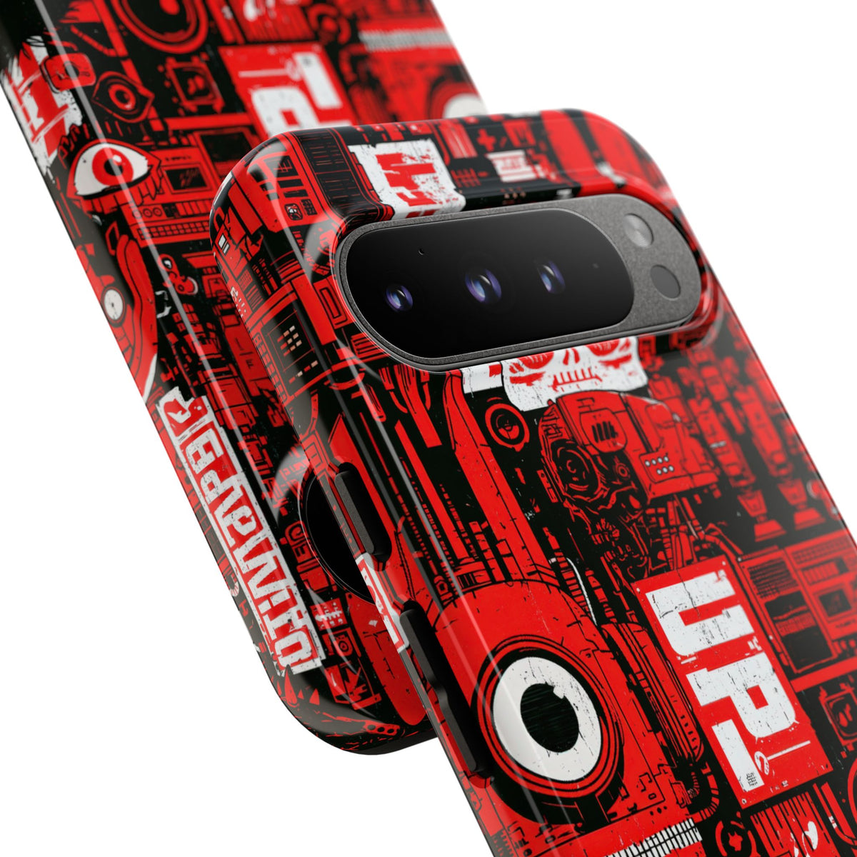 Neo Mecha Collage · Tough Phone Case for Pixel ·  Red