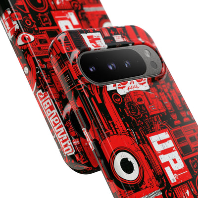 Neo Mecha Collage · Tough Phone Case for Pixel ·  Red