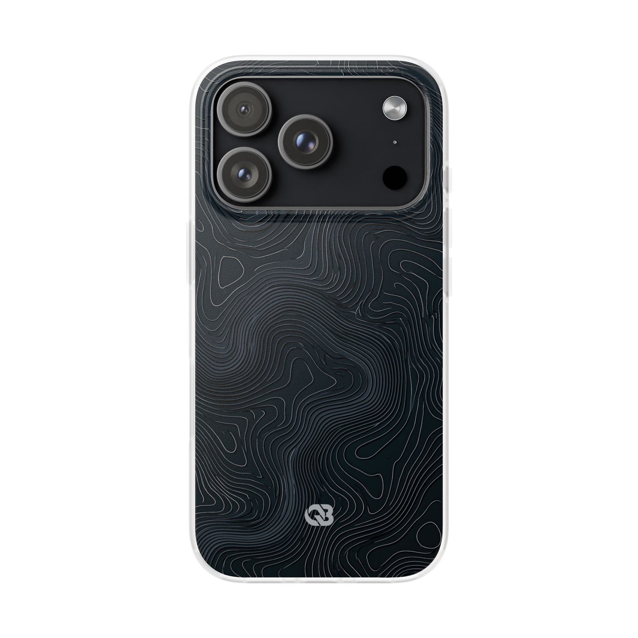 Black Lite Phone Case for iPhone - Obsidian Ridge Topo