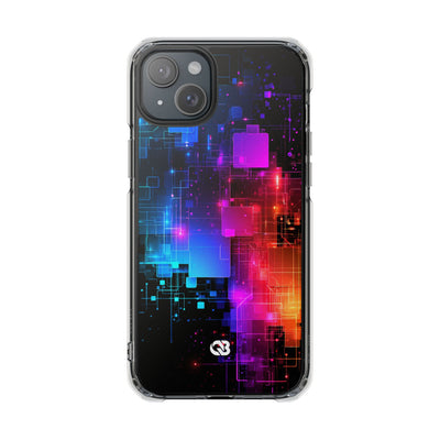 Spectral Circuit Grid · Clear Impact Magnetic Phone Case for iPhone · Black