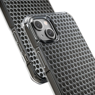 Silver Impact MagSafe Phone Case for iPhone - Brutalist Steel Mesh