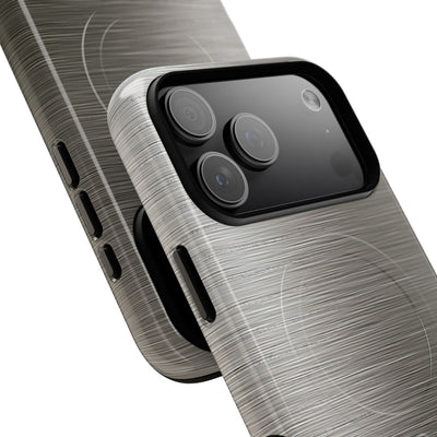 Grey Tough 2.0 Magsafe Phone Case for iPhone - Brushed Industrial Steel