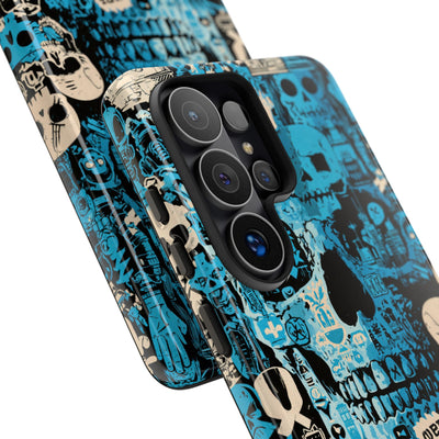 Electric Skull Graffiti · Tough Phone Case for Samsung · Blue