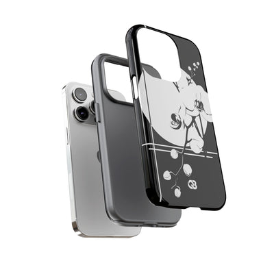Black Tough Phone Case for iPhone - Lunar Orchid Grid