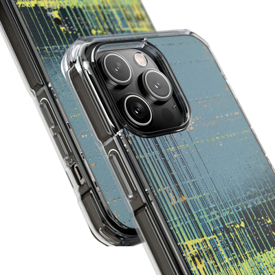 Acid Raster Circuit · Clear Impact Magnetic Phone Case for iPhone · Teal