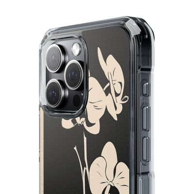 Black Impact MagSafe Phone Case for iPhone - Obsidian Bone Orchid