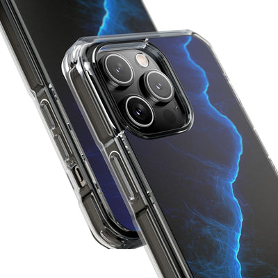 Electric Azure Drift · Clear Impact Magnetic Phone Case for iPhone · Blue