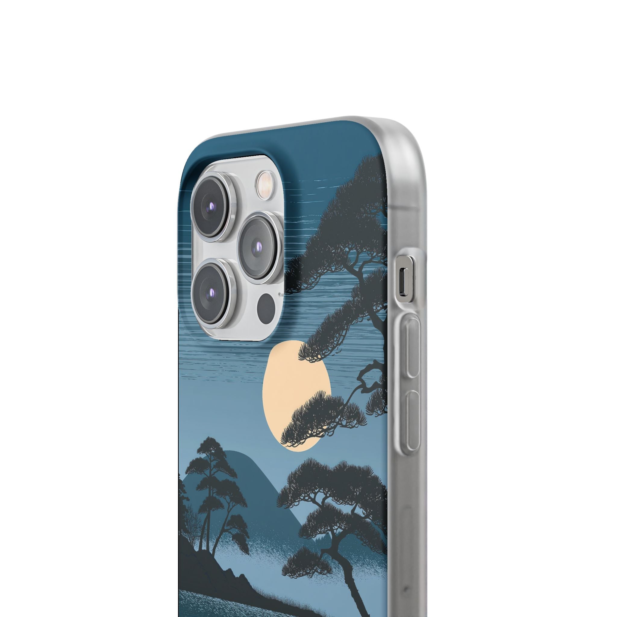 Blue Lite Phone Case for iPhone - Midnight Kyoto Pine