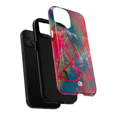 Neon Static Drip · Tough 2.0 Magnetic Phone Case for iPhone · Pink
