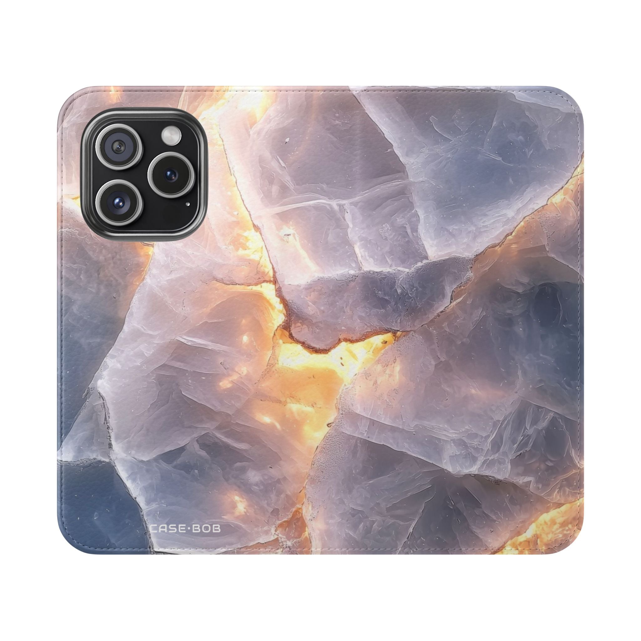 Kristallen aderen gloed - iPhone 15 Pro Case - Portemonnee