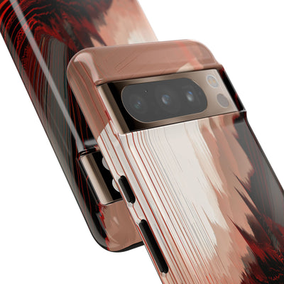 Red Tough Phone Case for Google Pixel - Crimson Pulse Horizon