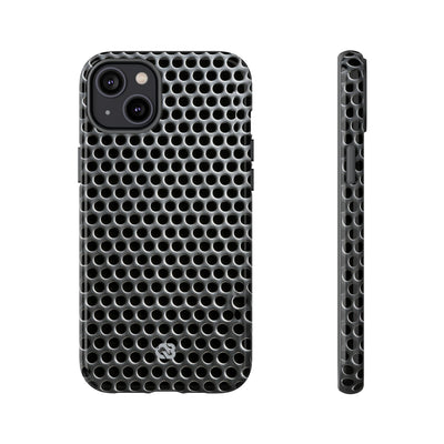 Silver Tough Phone Case for iPhone - Brutalist Steel Mesh