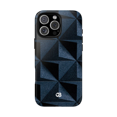 Blue Tough Phone Case for iPhone - Indigo Basalt Facets