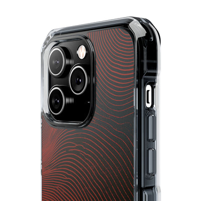 Red Impact MagSafe Phone Case for iPhone - Terracotta Nerve Map