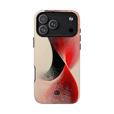 Red Tough 2.0 Magsafe Phone Case for iPhone - Crimson Grid Vortex