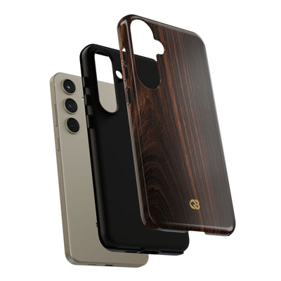 Brown Tough Phone Case for Samsung - Burnished Mahogany Grain