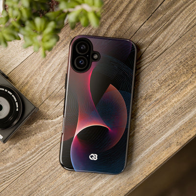 Black Tough Phone Case for iPhone - Cobalt Crimson Flux