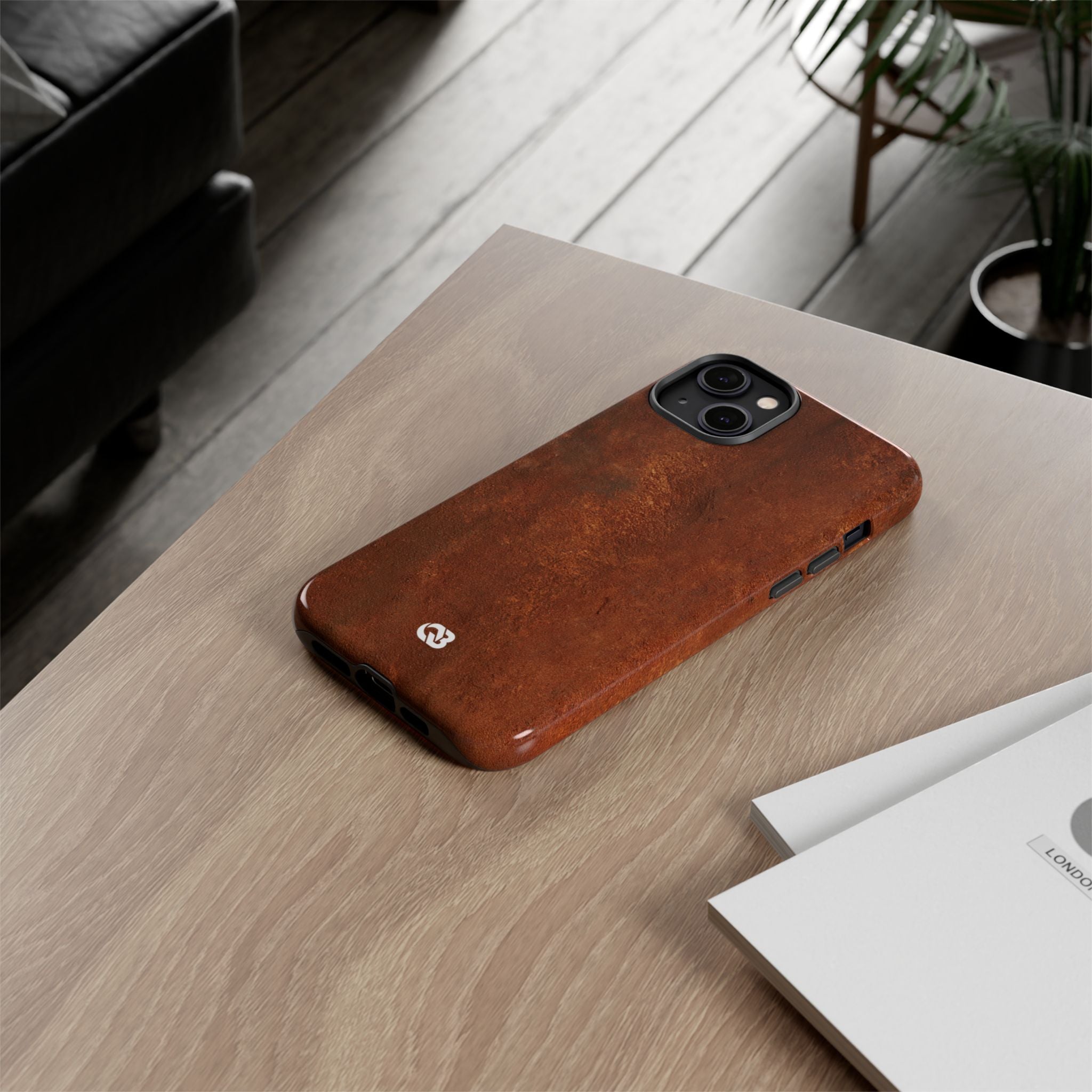 Orange Tough Phone Case for iPhone - Oxidized Iron Crust