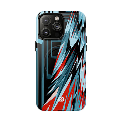 Blue Tough 2.0 Magsafe Phone Case for iPhone - Glitch Peak Cyan