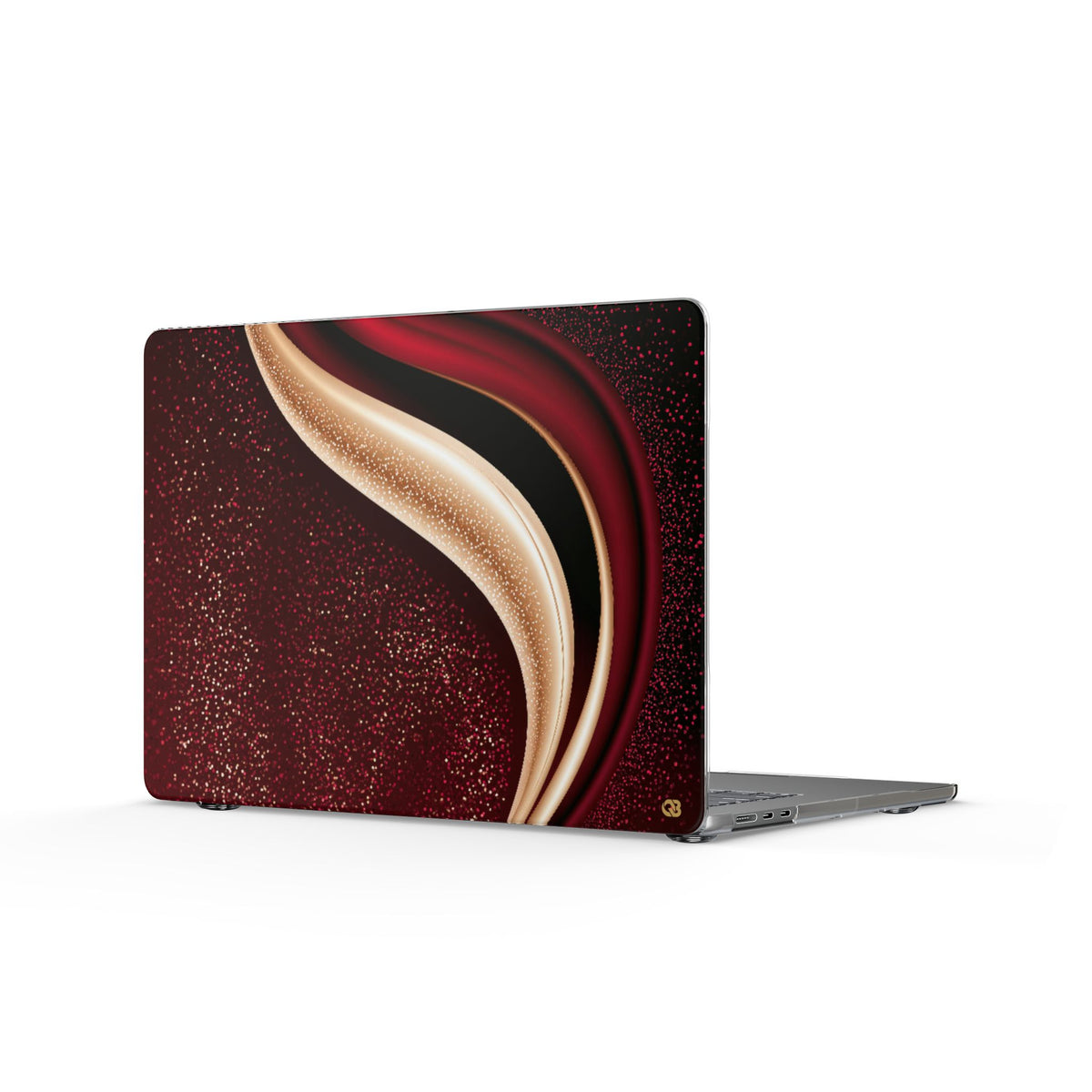 Gilded Crimson Flow · Clear Hard Case for MacBook · Red