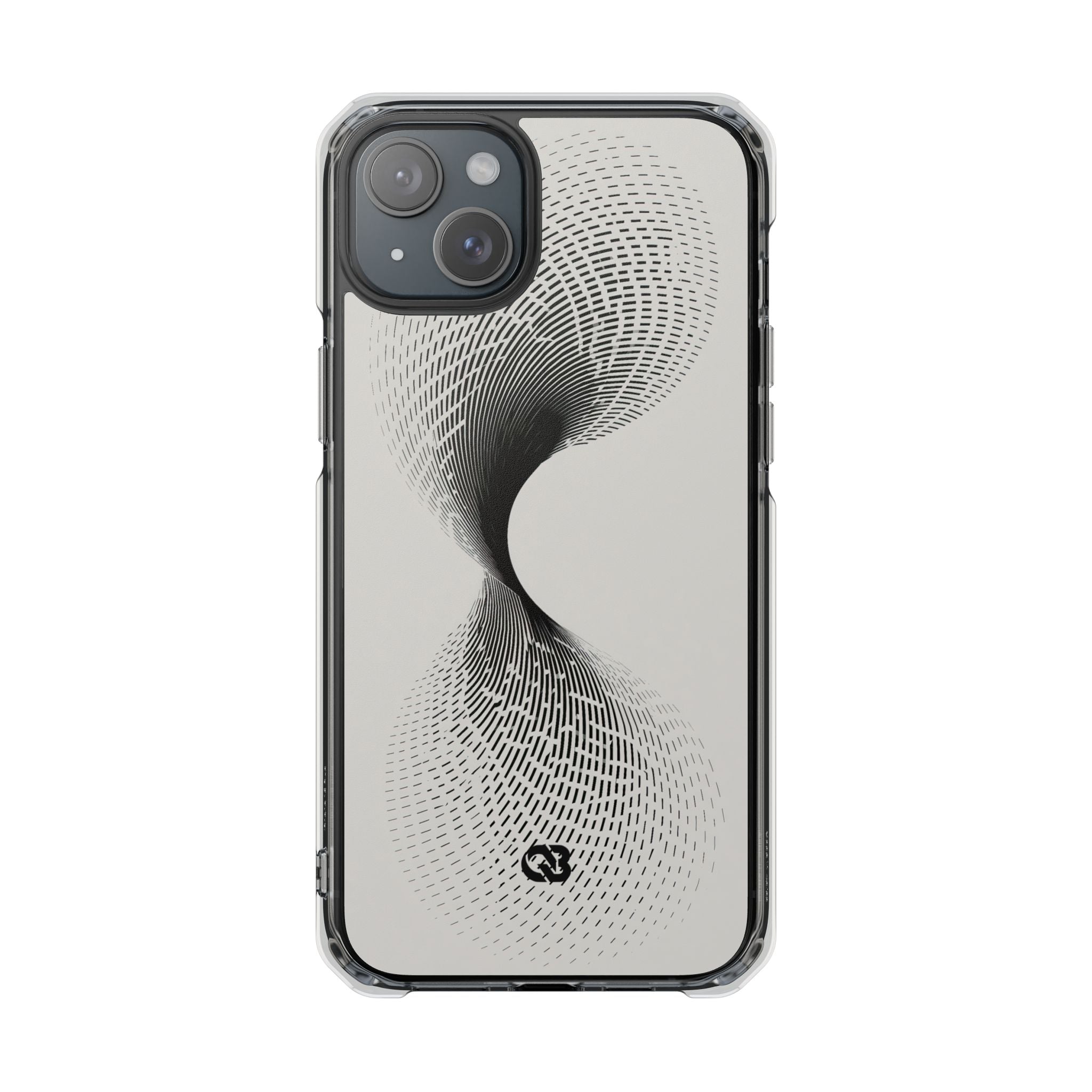 White Impact MagSafe Phone Case for iPhone - Linear Torsion Grid