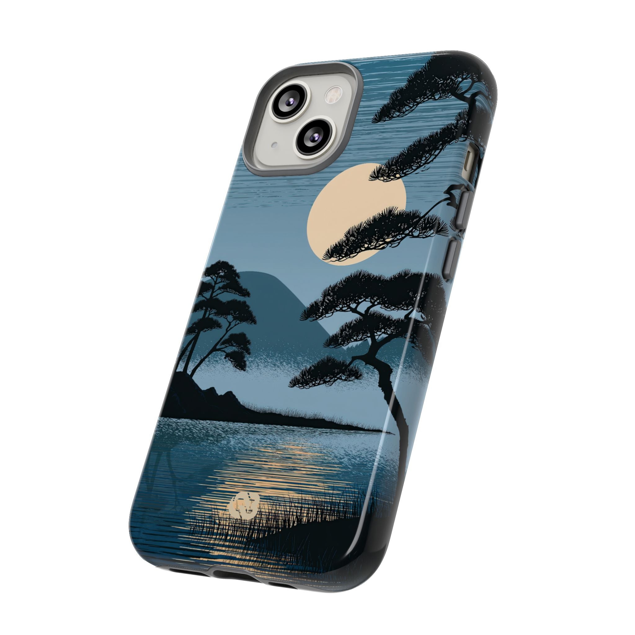 Blue Tough Phone Case for iPhone - Midnight Kyoto Pine