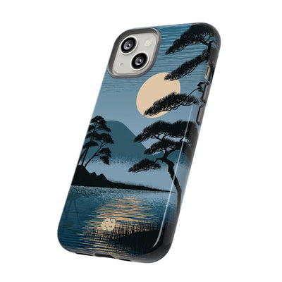 Blue Tough Phone Case for iPhone - Midnight Kyoto Pine