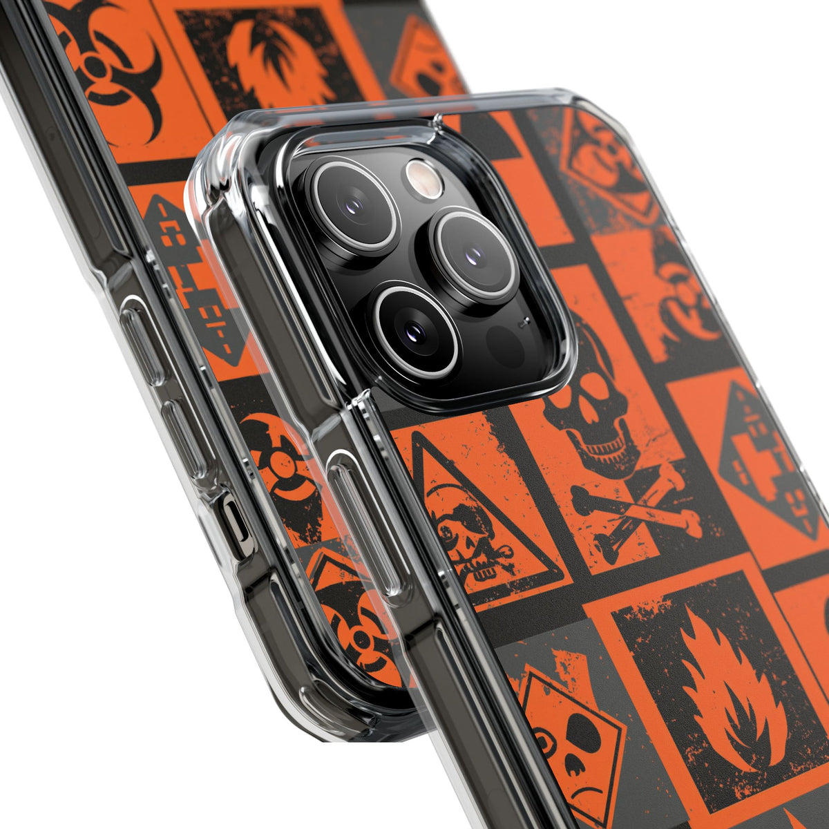 Urban Hazard · Clear Impact Magnetic Phone Case for iPhone · Orange