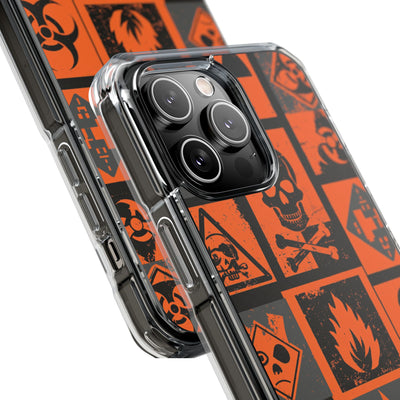 Urban Hazard · Clear Impact Magnetic Phone Case for iPhone · Orange
