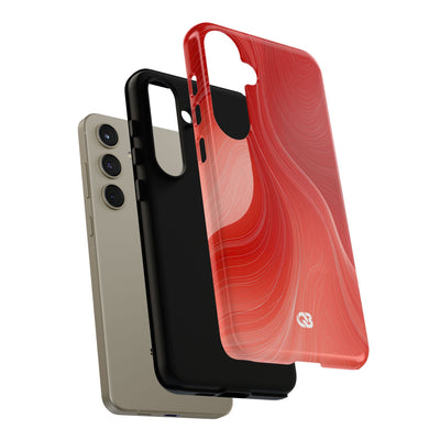 Red Tough Phone Case for Samsung - Crimson Silk Strands