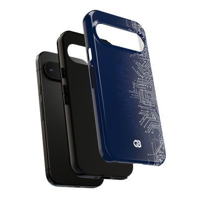 Blue Tough Phone Case for Google Pixel - Cobalt Circuit Logic