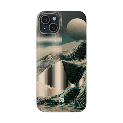 Green Lite Phone Case for iPhone - Lunar Moss Topography