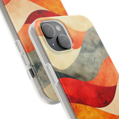 Cracked Wave Sunset iPhone 15 Plus Cover - Blød