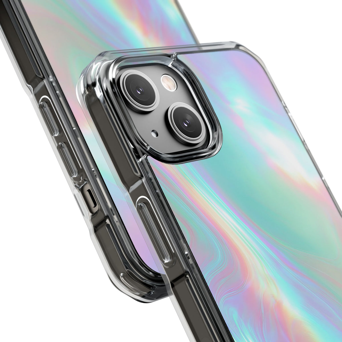 Prismatic Liquid Light · Clear Impact Magnetic Phone Case for iPhone · Teal