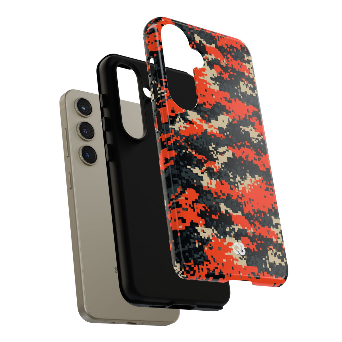 Signal Pixel Camo · Tough Phone Case for Samsung · Orange