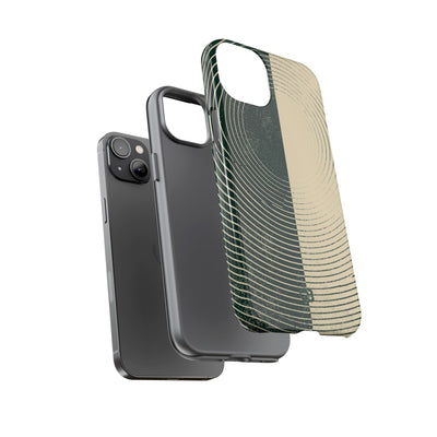 Green Tough Phone Case for iPhone - Evergreen Split Grain