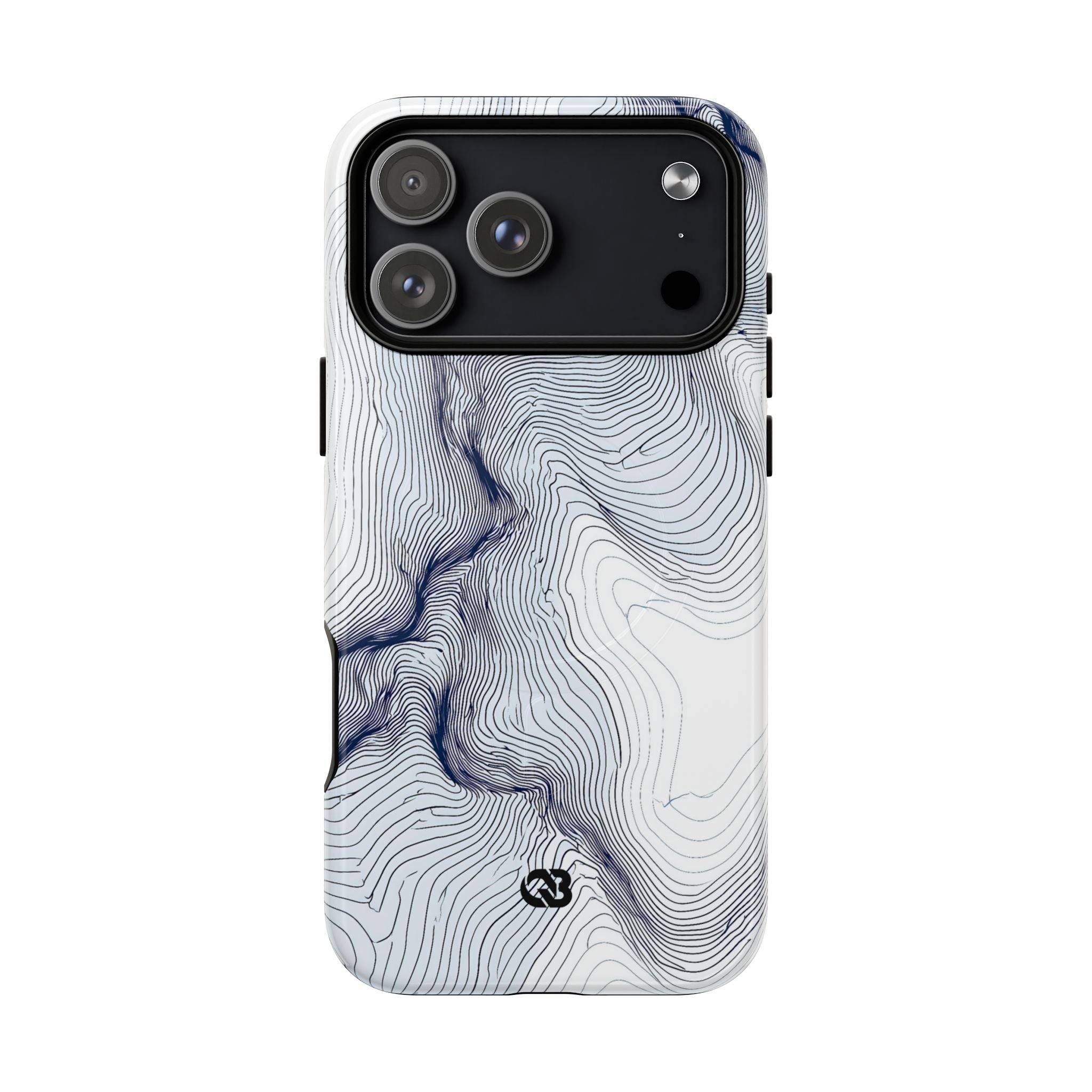 White Tough 2.0 Magsafe Phone Case for iPhone - Nordic Ridge Topo