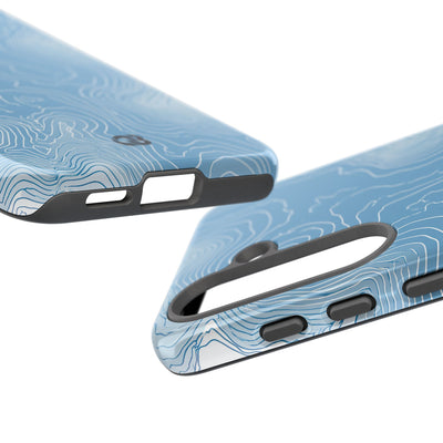Blue Tough Phone Case for Samsung - Glacial Ridge Topo